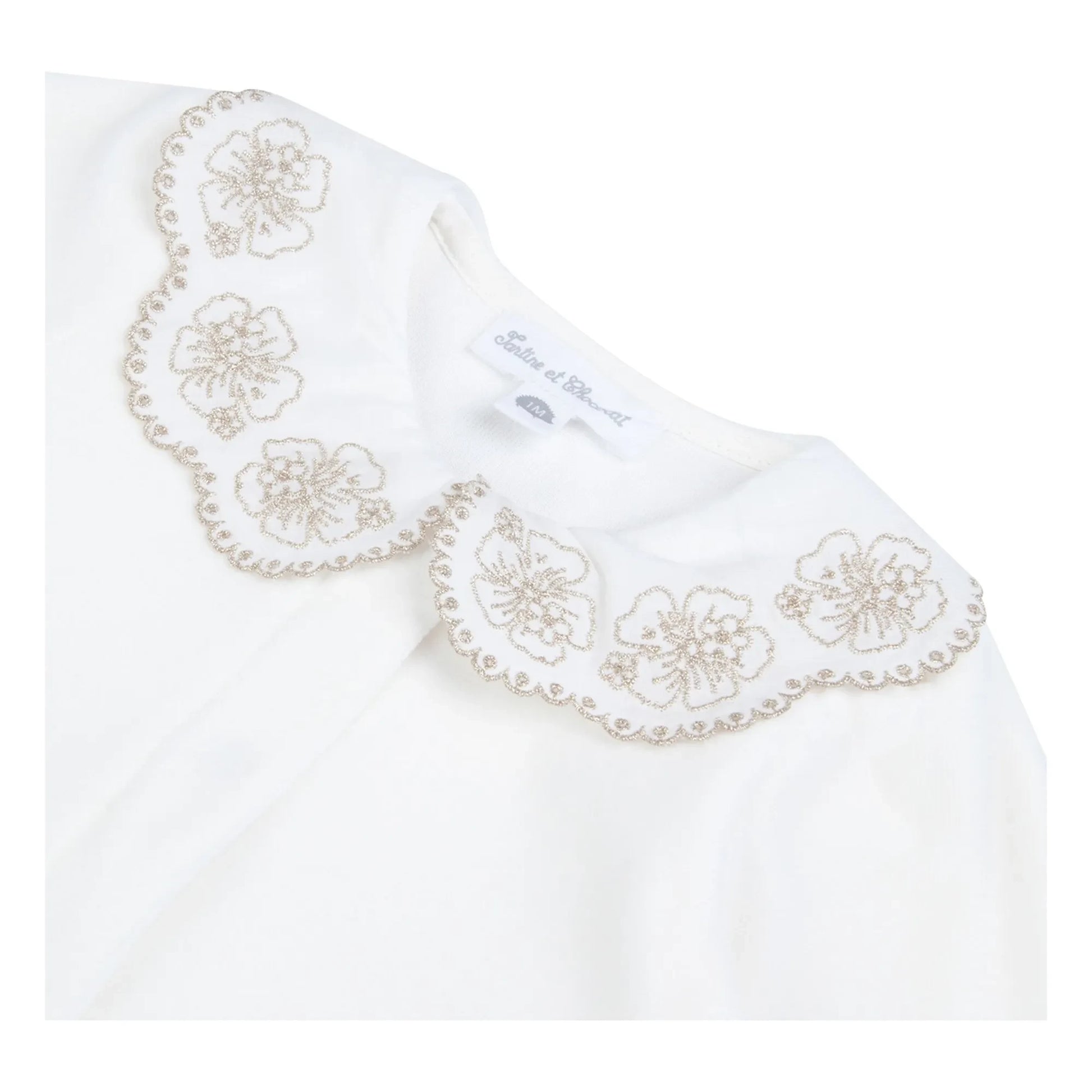 Tartine et Chocolat - Embroidered Claudine-neck pyjamas | Ecru