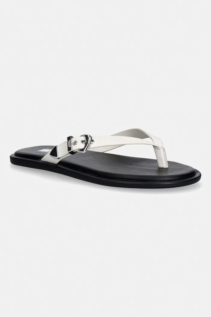 Tommy Jeans Kadın Deri Parmak Arası Terlik TJW FLAT LEATHER SANDALS