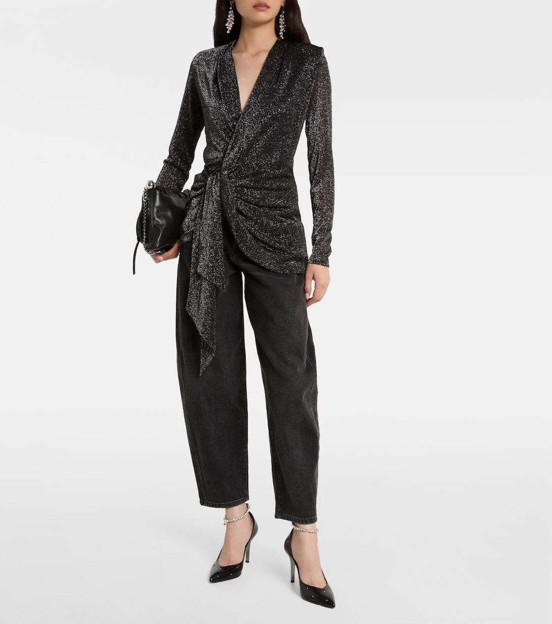 Isabel Marant - Cinay lamé wrap top