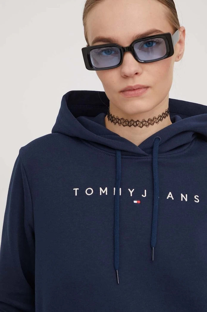 Tommy Jeans kadın pamuk elastan kapüşonlu sweatshirt