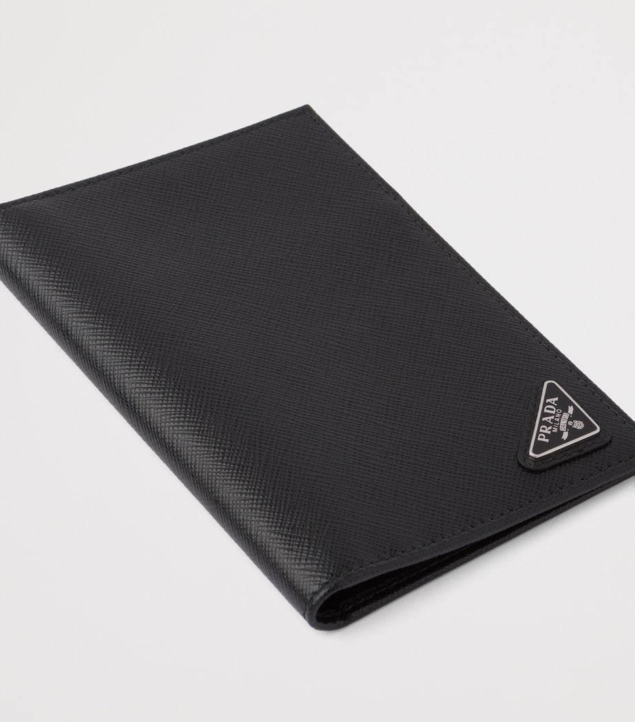 Prada Saffiano Leather Logo Passport Holder