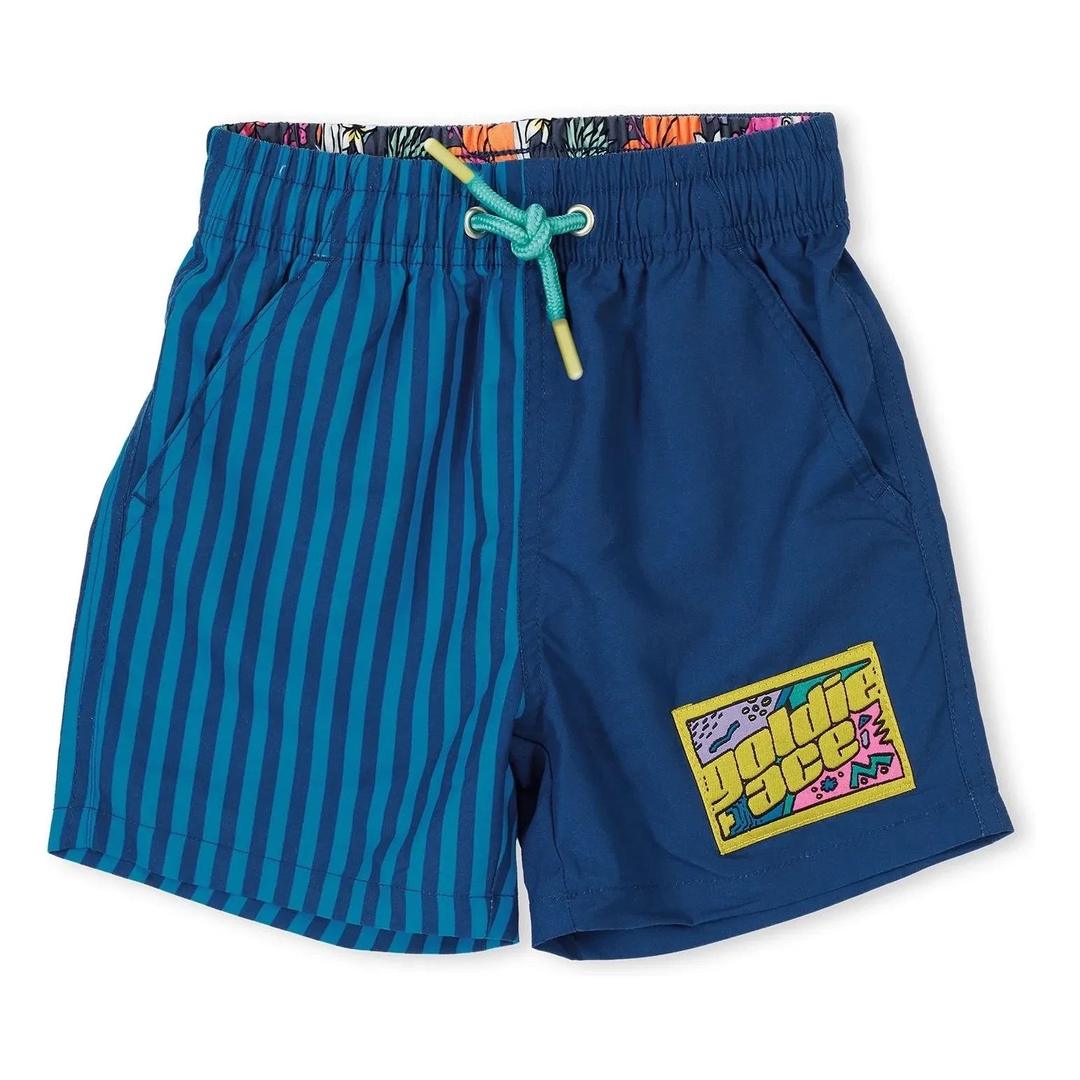 Goldie + Ace - Striped Swim Shorts | Blue