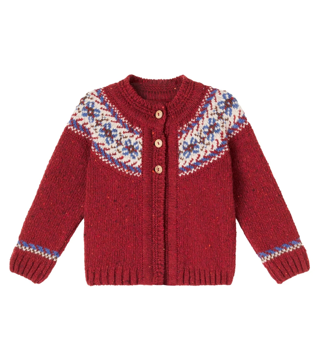 La Coqueta - Intarsia wool-blend cardigan