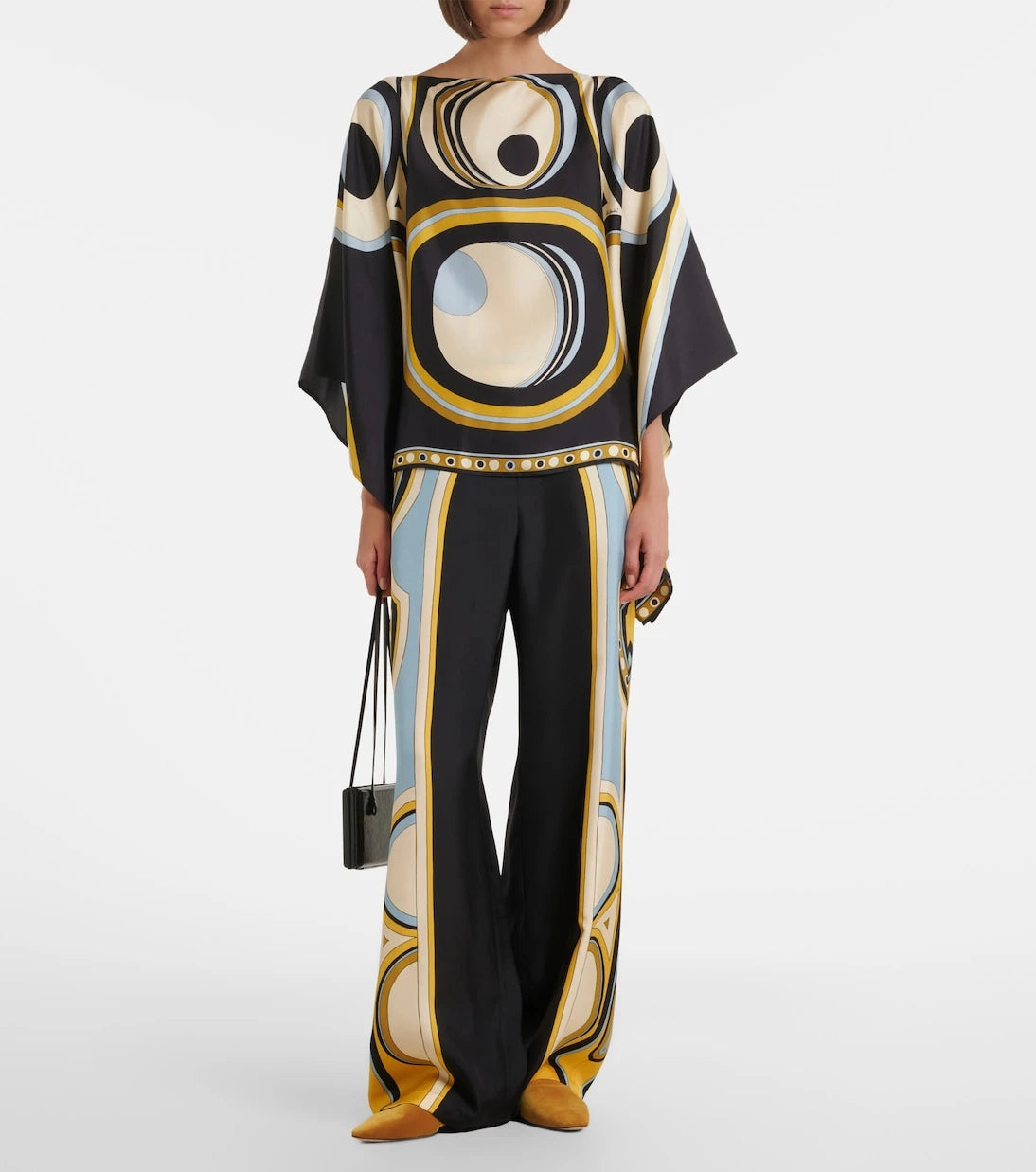 La DoubleJ - Club printed silk twill wide-leg pants