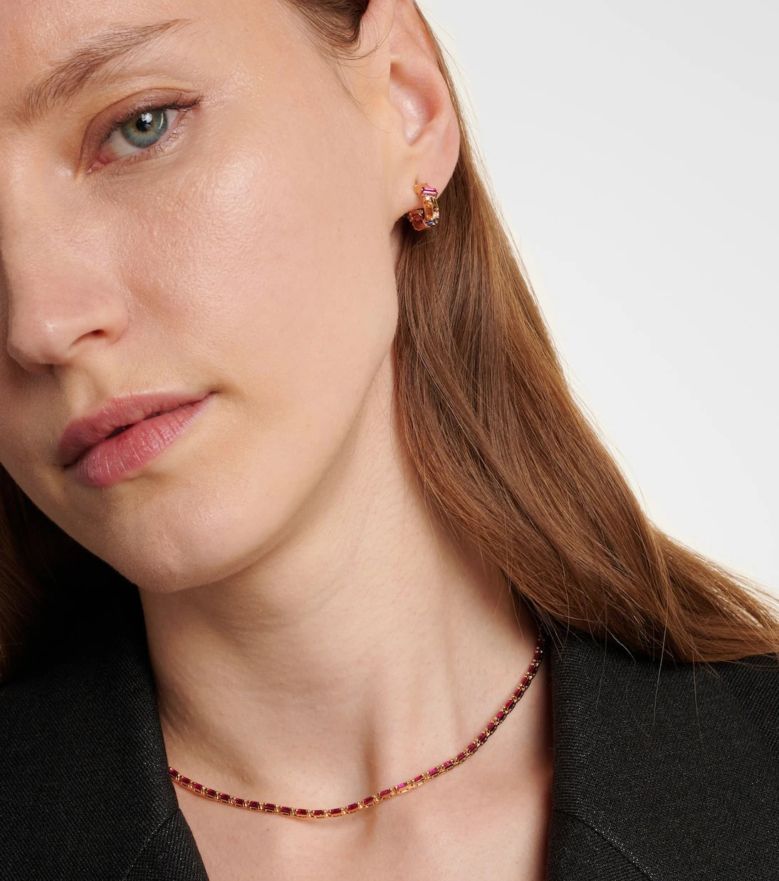 Suzanne Kalan - 18kt rose gold necklace with rubies