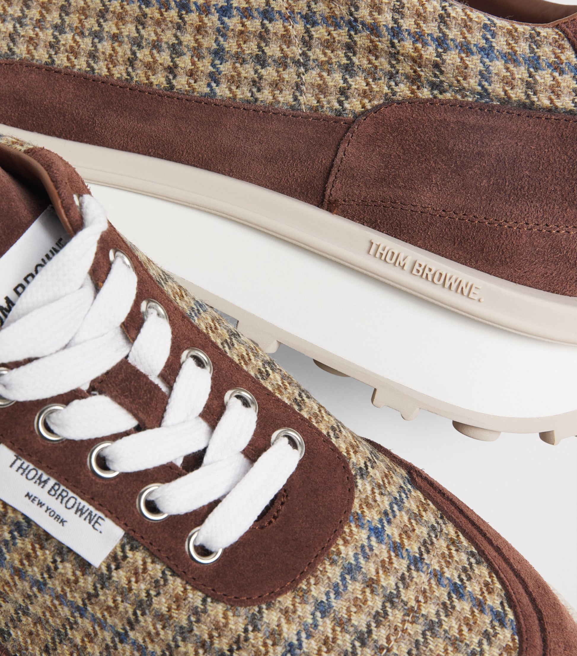 Thom Browne Suede Check Alumni Sneakers