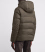 Brown Wool-Silk Green Storm System Mink-Trim Puffer Jacket