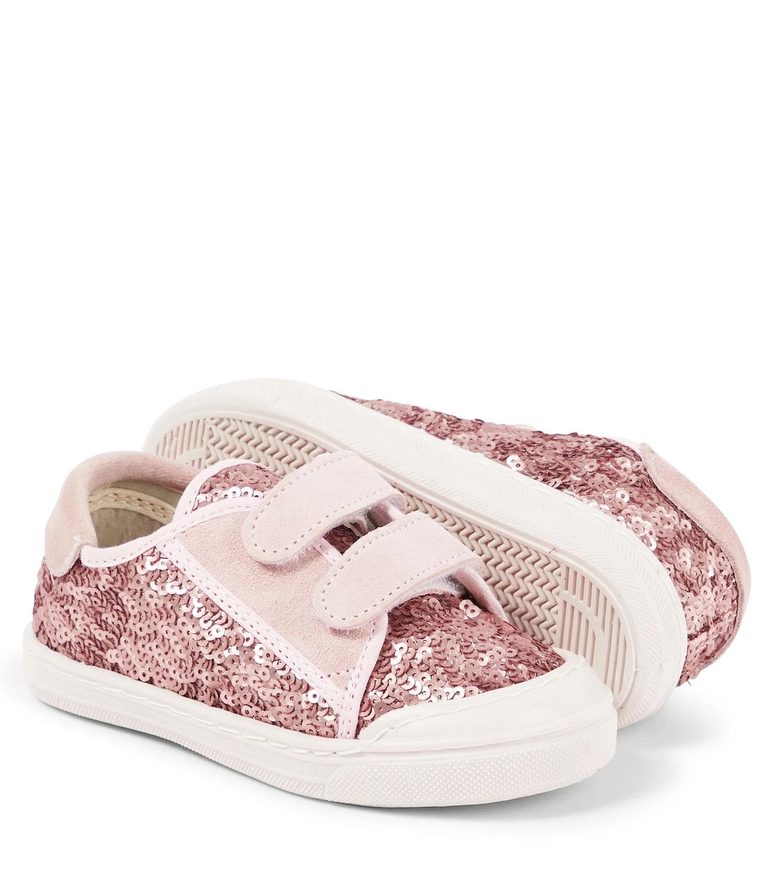 PèPè - Villas sequined leather-trimmed sneakers