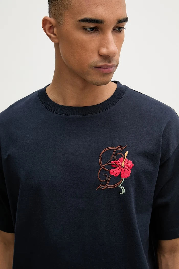Drôle de Monsieur erkek pamuklu D Hibiscus Broddée tişört