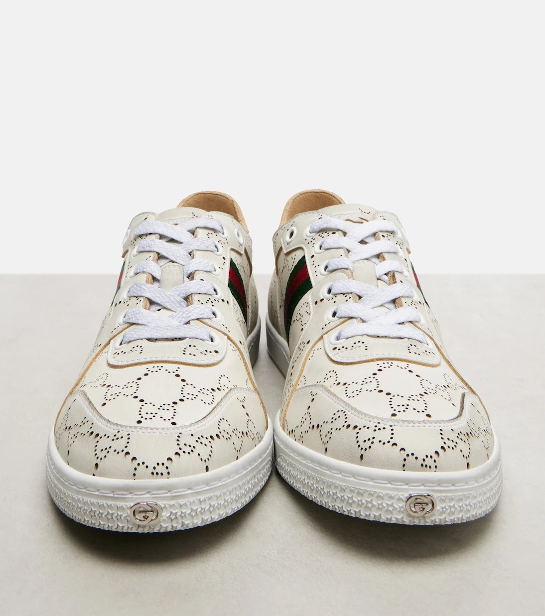 Gucci - Stretch GG Web Stripe leather sneakers