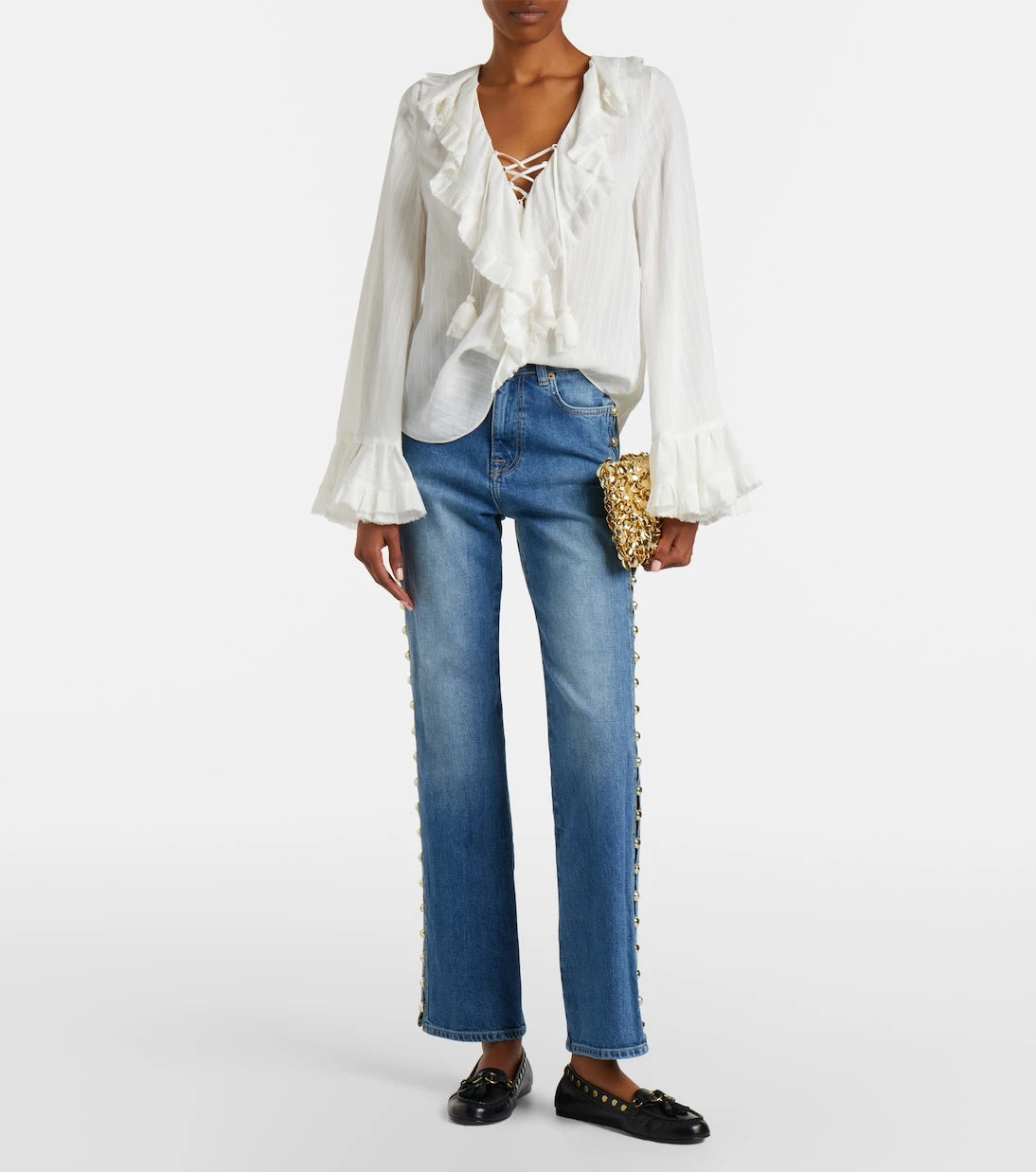 Simkhai - Amelia studded straight jeans