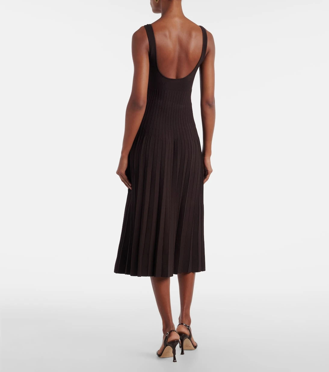 Staud - Ellison pleated knitted midi dress