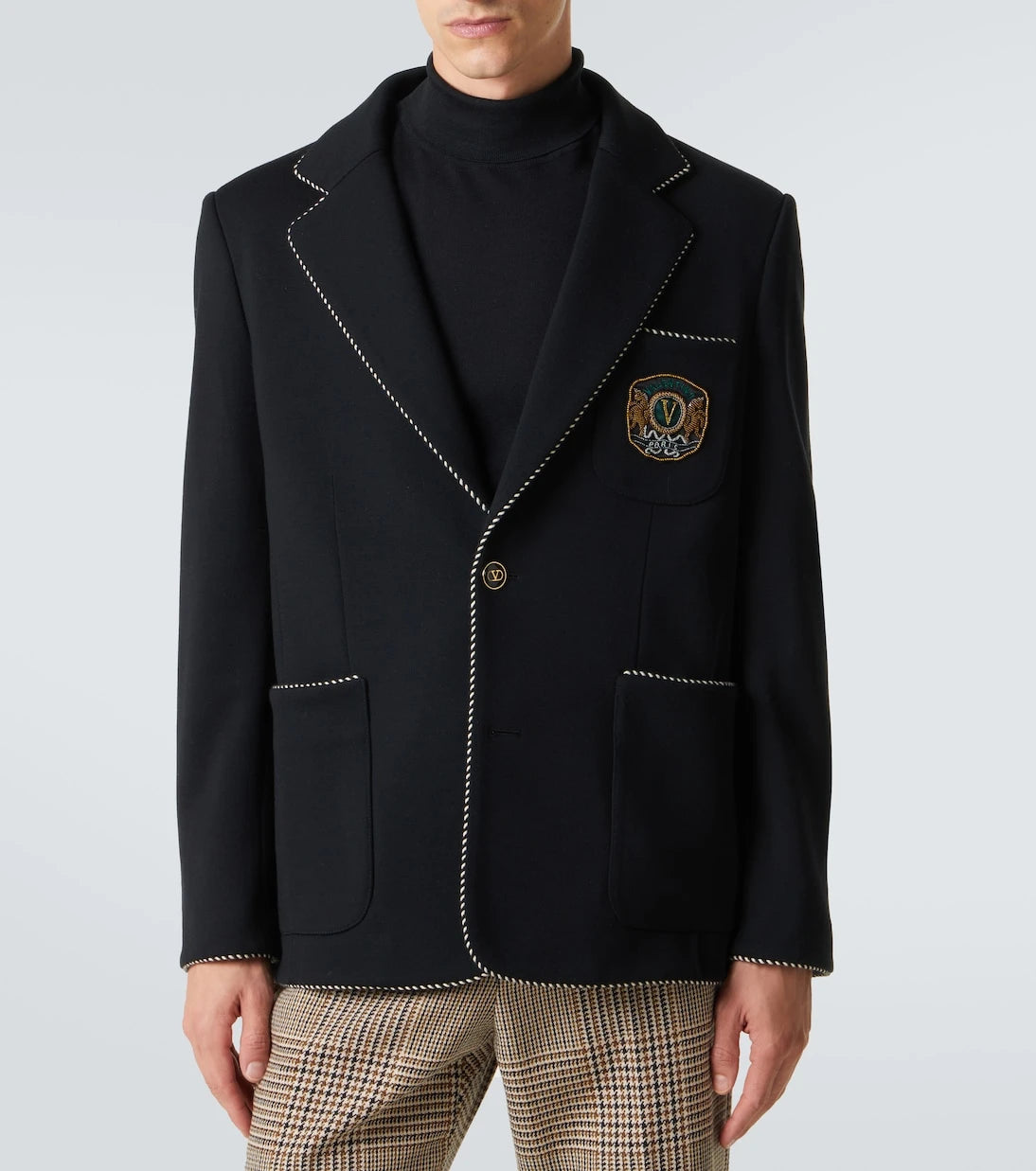 Valentino - Embroidered virgin wool blazer