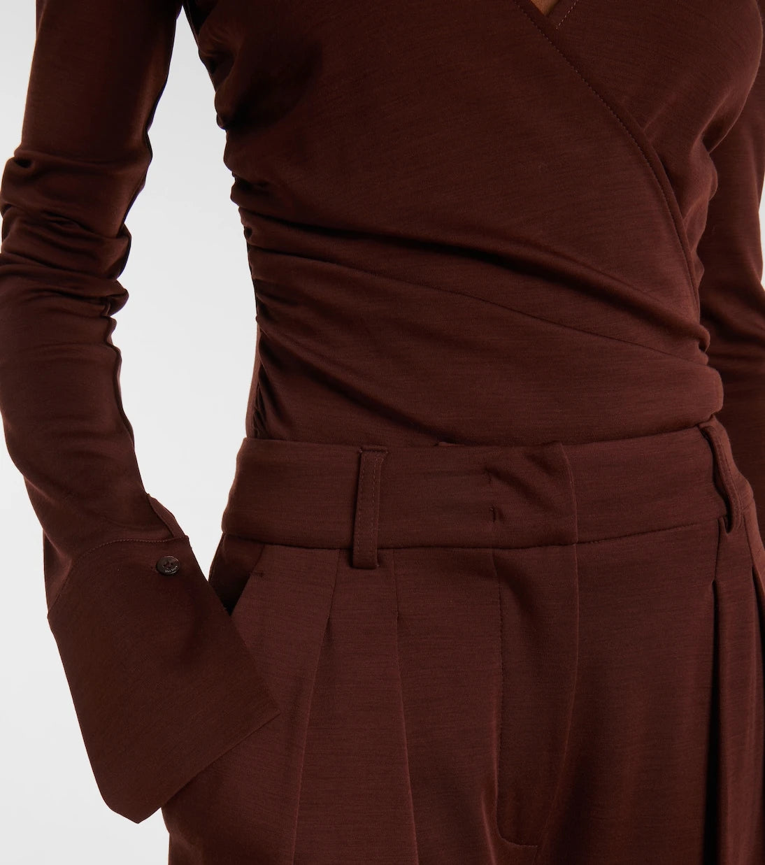 Max Mara - Nigella draped wool bodysuit
