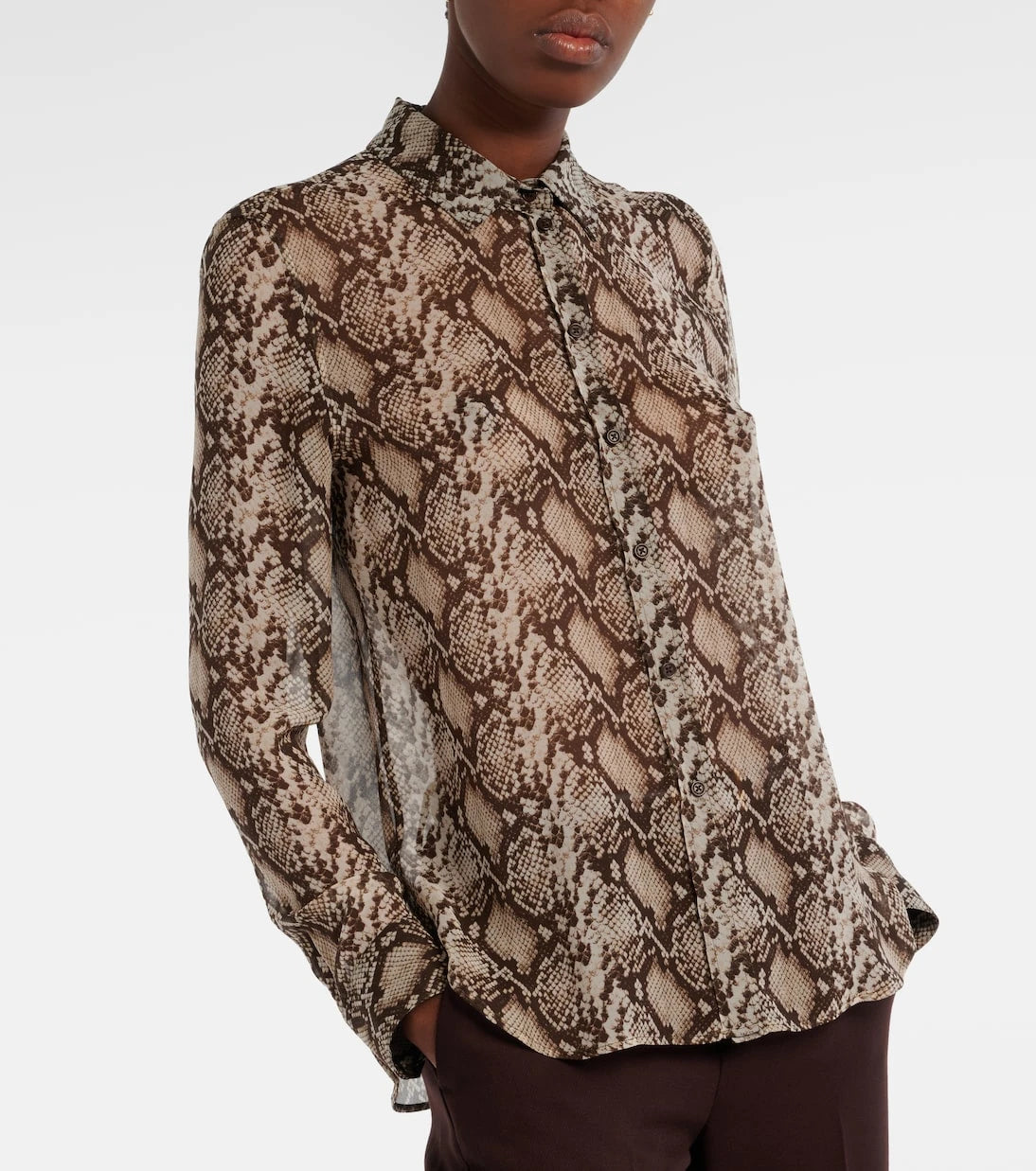 Nili Lotan - Gaia snake-print silk shirt