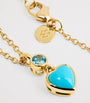 Yellow Gold and Topaz Blue Heart Necklace