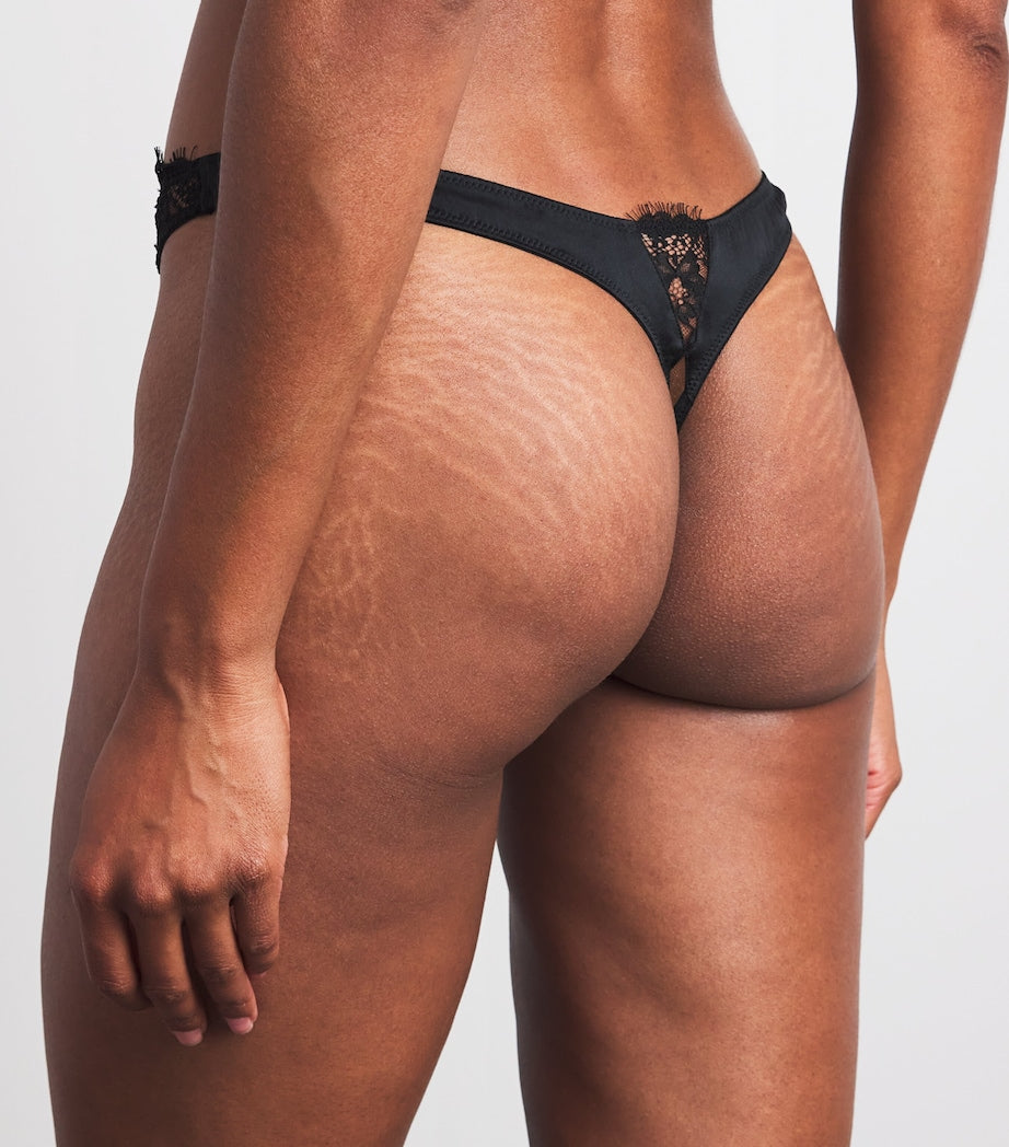 Fleur Du Mal Black Lace Frankie Thong
