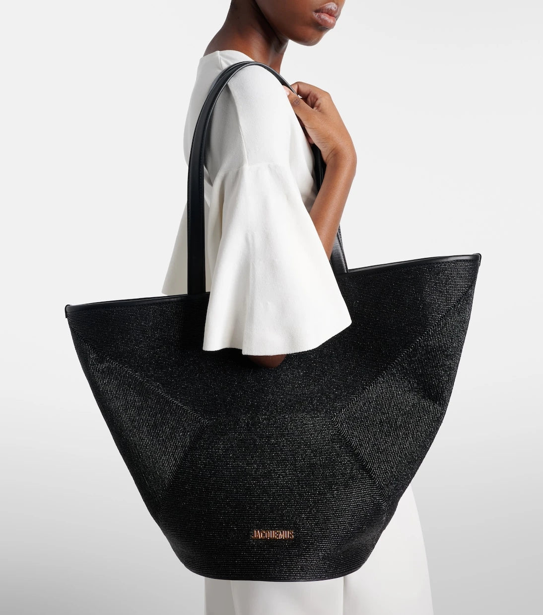 Jacquemus - Bambola Large raffia-effect bucket bag