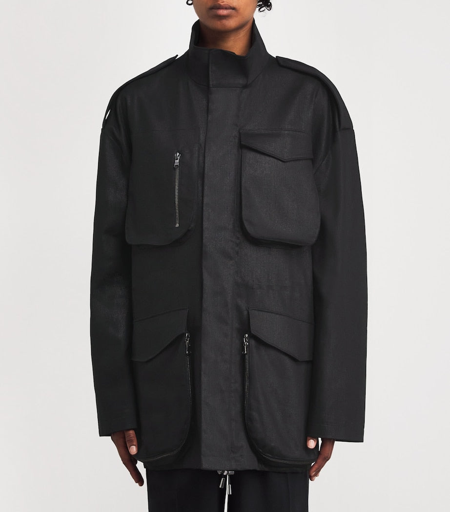 Nensi Dojaka Black Shimmer Meryl Parka