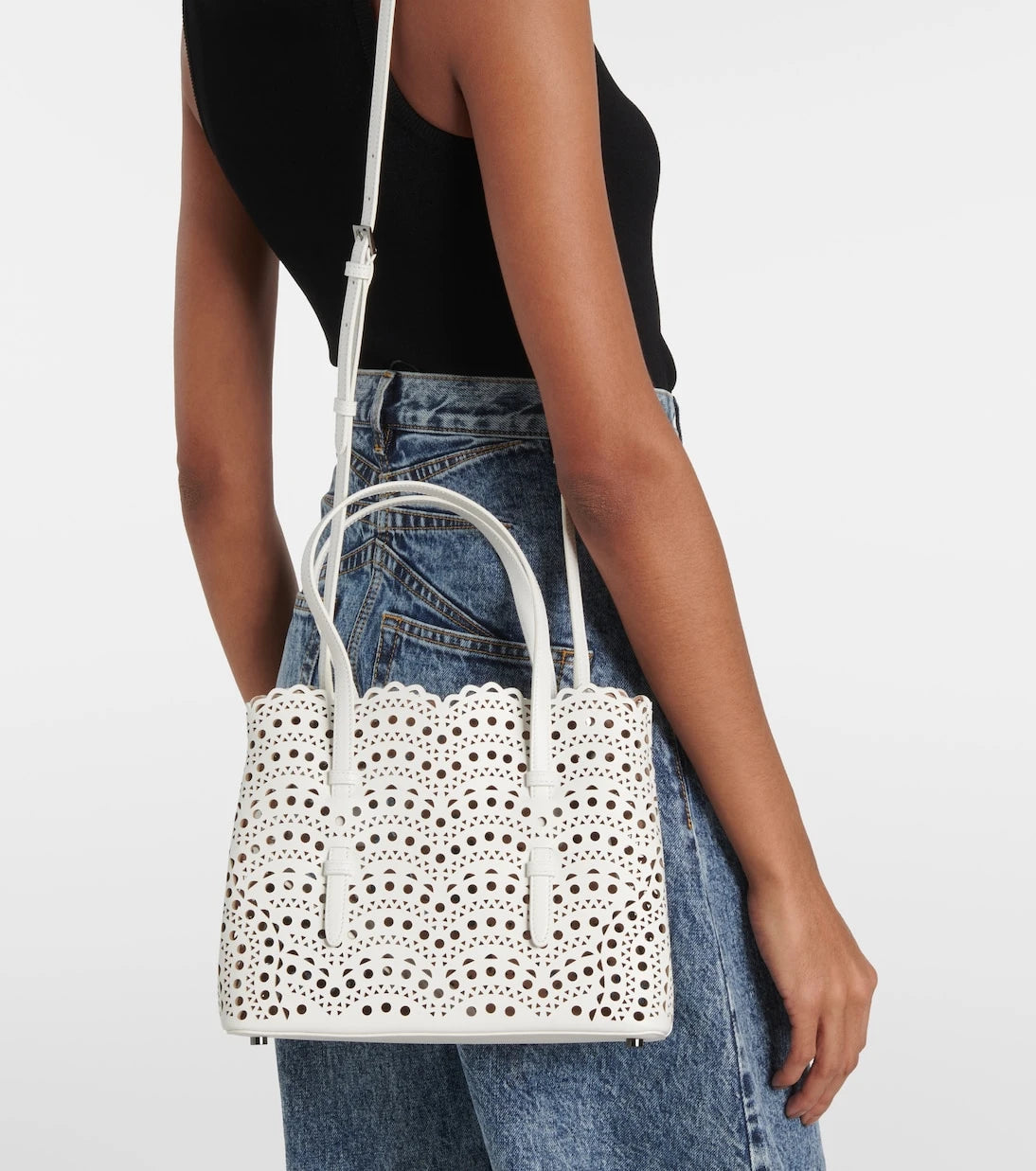 Alaïa - Le Mina 25 Vienne Wave leather tote bag