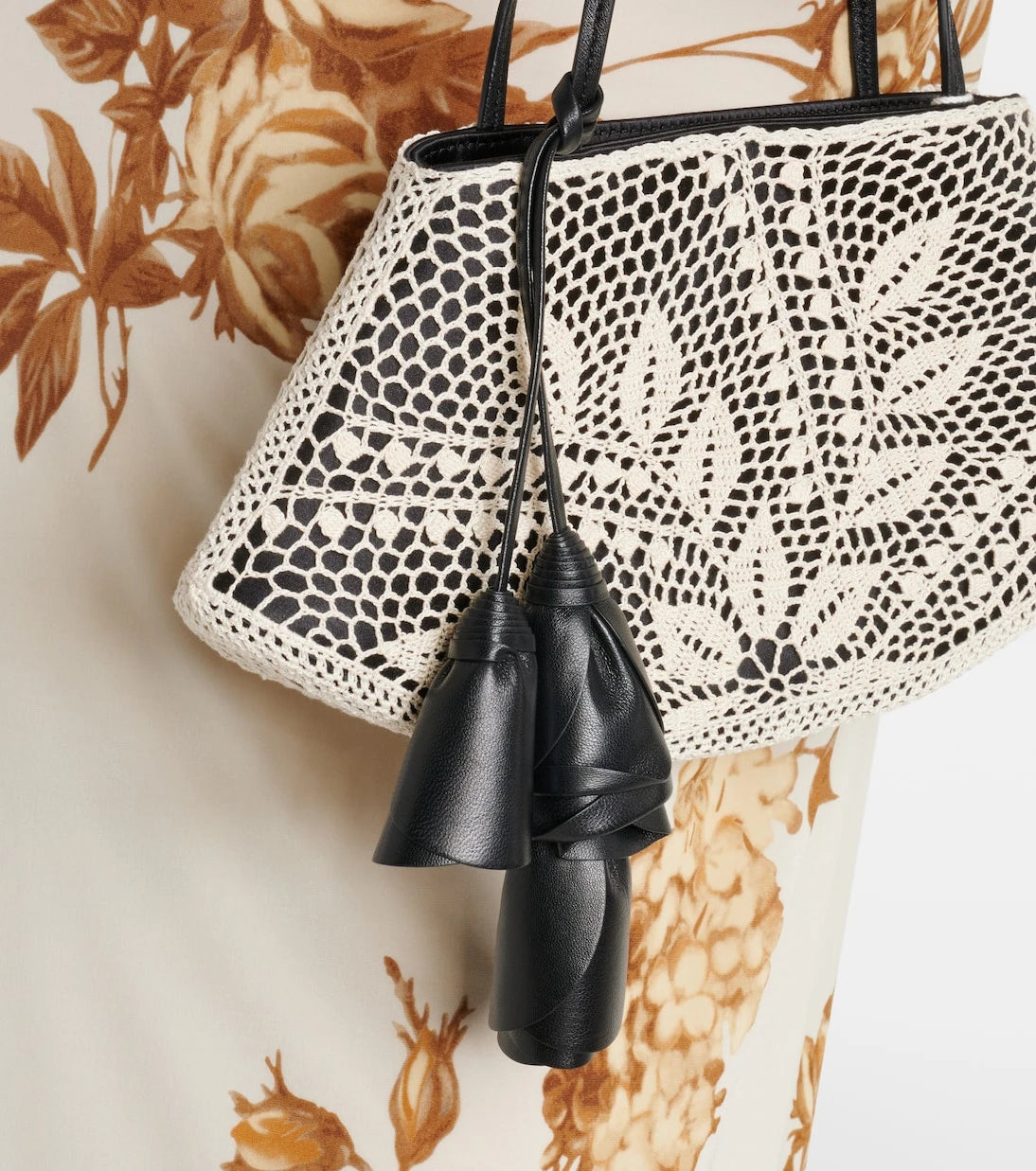 Magda Butrym - Maya Small crochet leather-trimmed shoulder bag