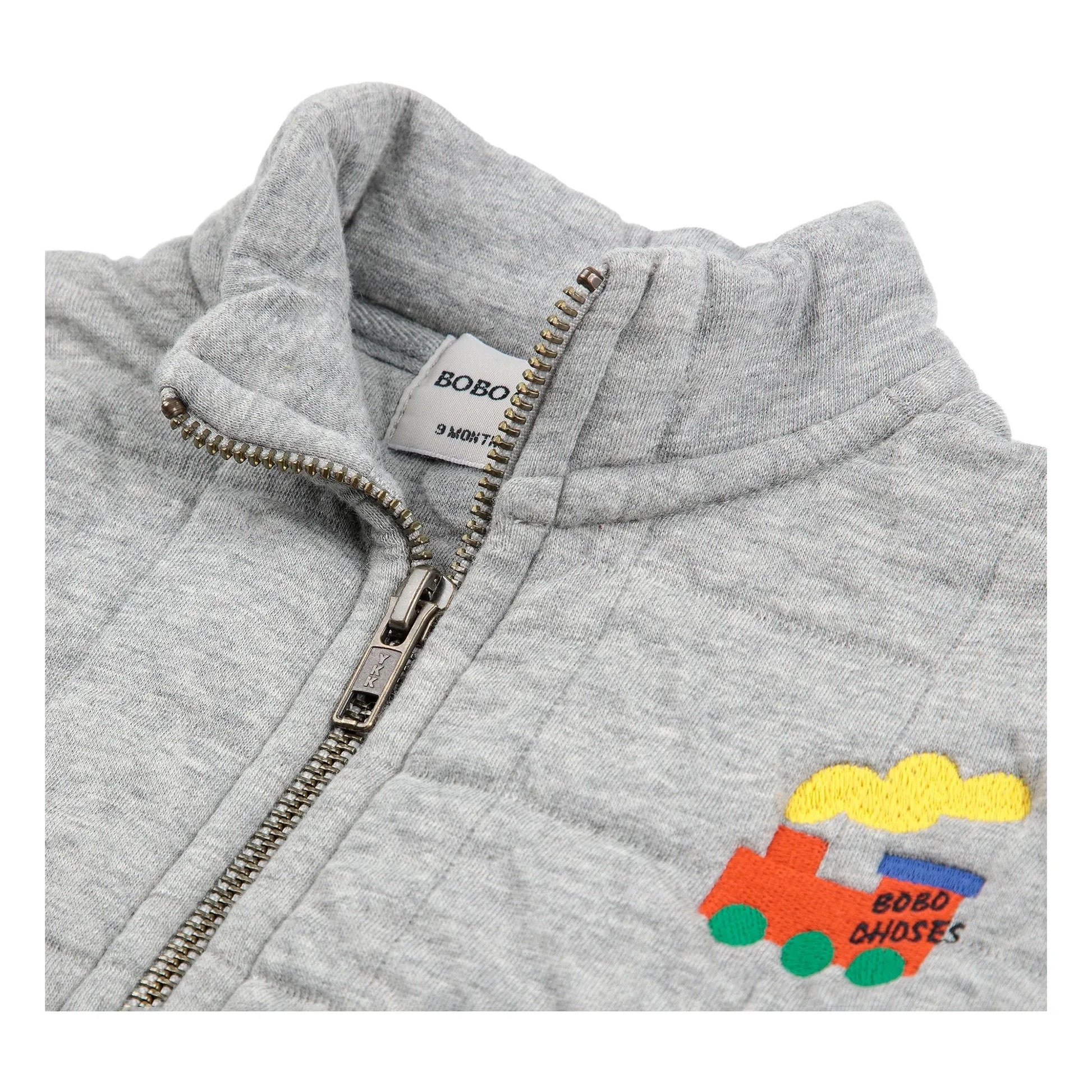 Bobo Choses - Quilted Sweat Train | Heather grey