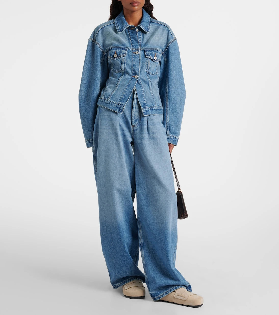 Jacquemus - Shearling-lined suede mules