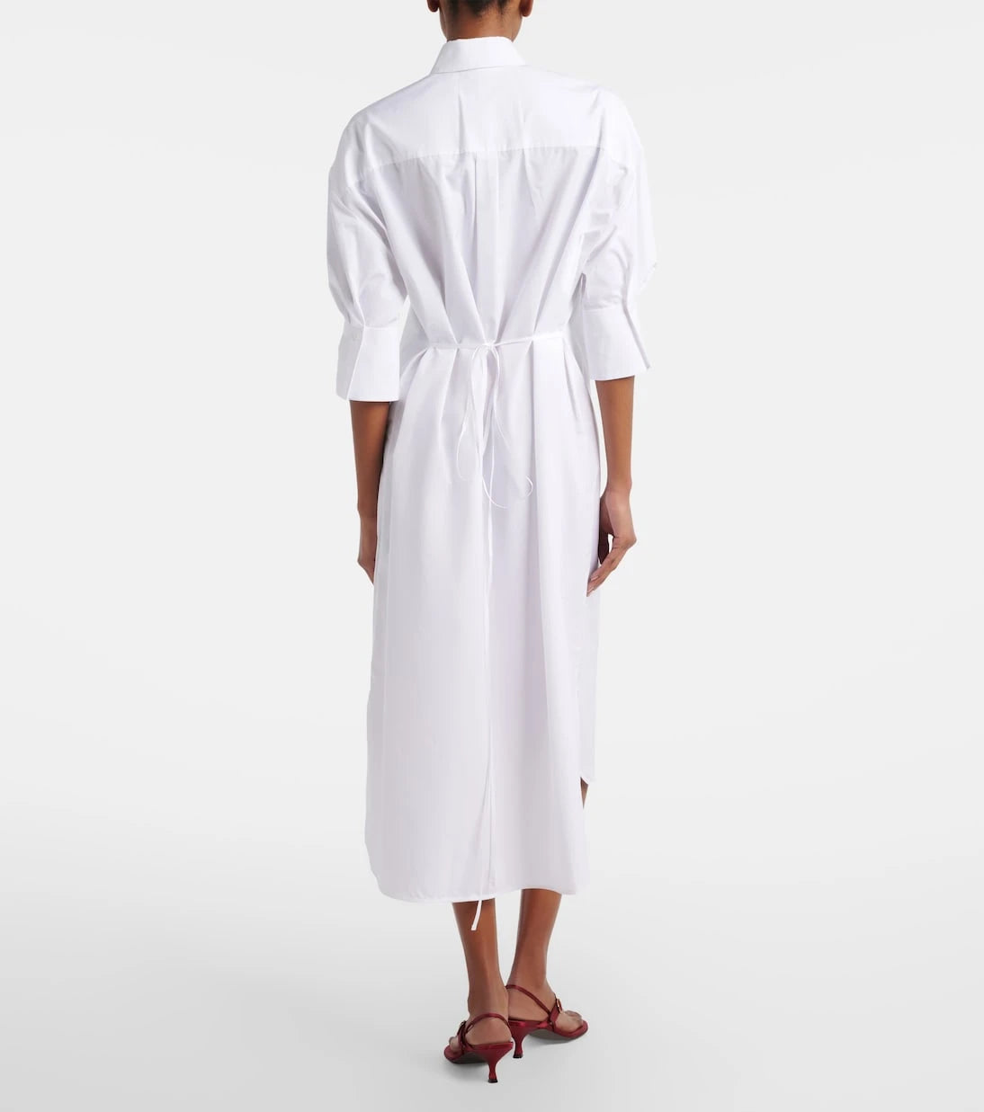 Erdem - Embroidered cotton poplin shirt dress