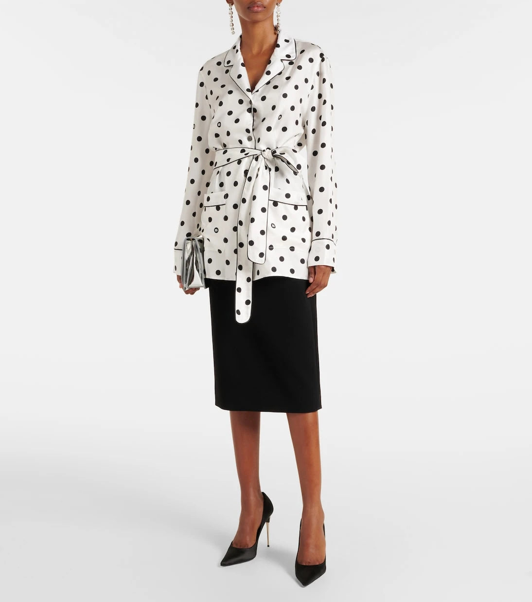 Dolce&Gabbana - Polka-dot silk twill pajama shirt