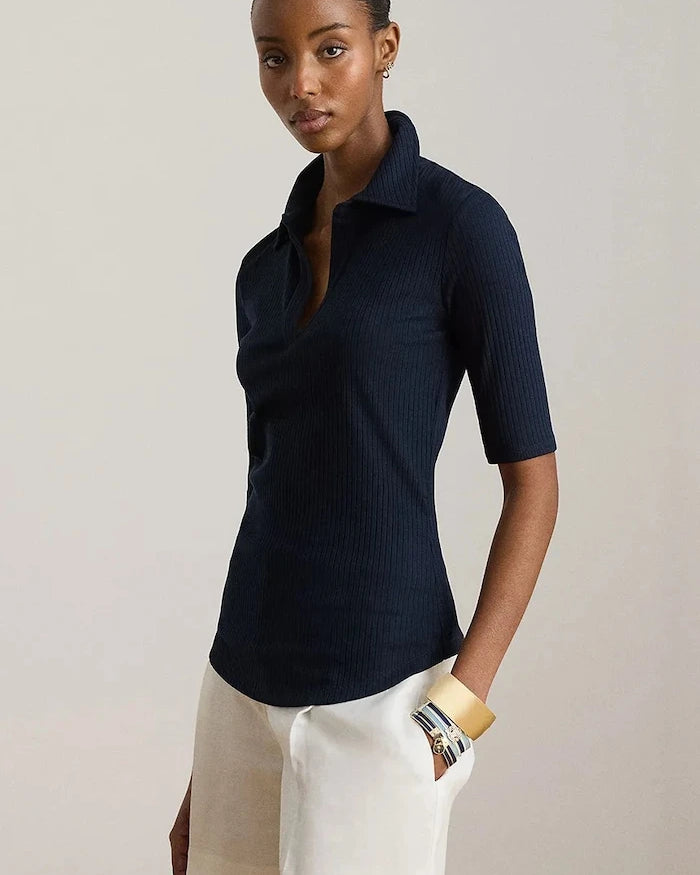 Lauren Ralph Lauren yakalı kadın tişört