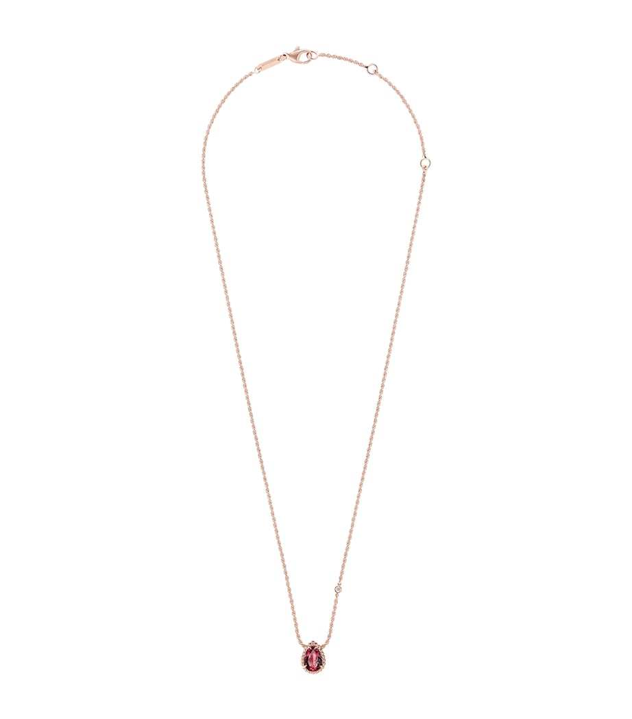 Extra Small Rose Gold, Diamond and Garnet Serpent Bohème Motif Necklace
