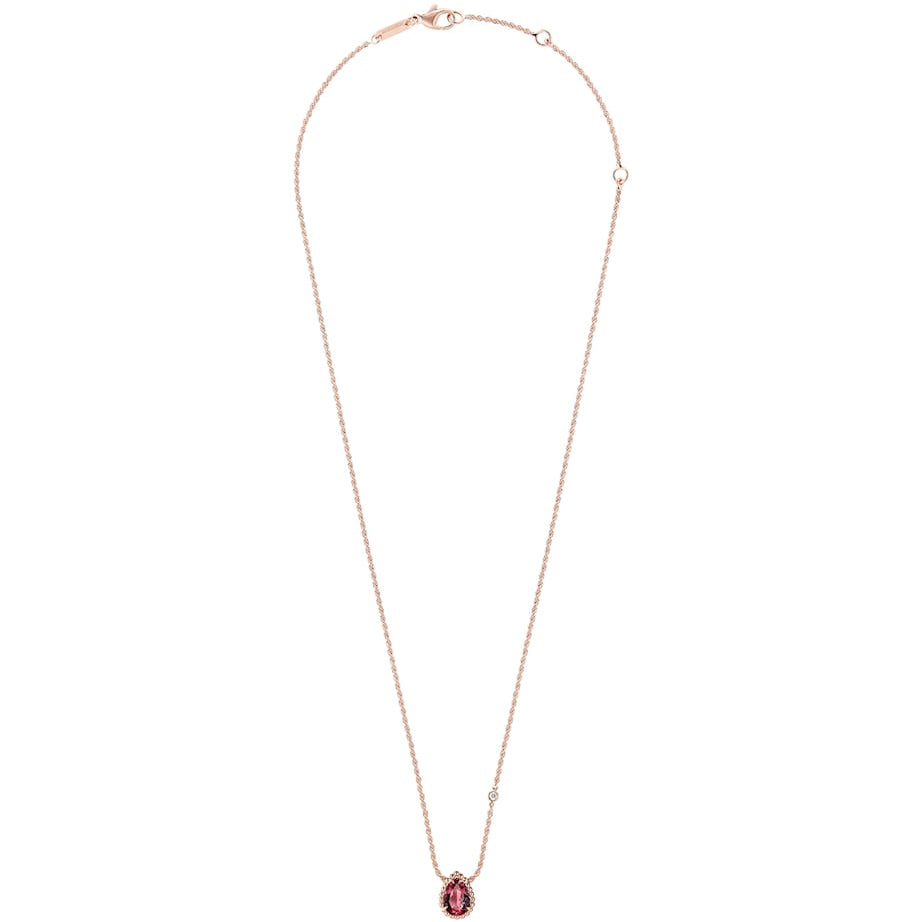 Extra Small Rose Gold, Diamond and Garnet Serpent Bohème Motif Necklace
