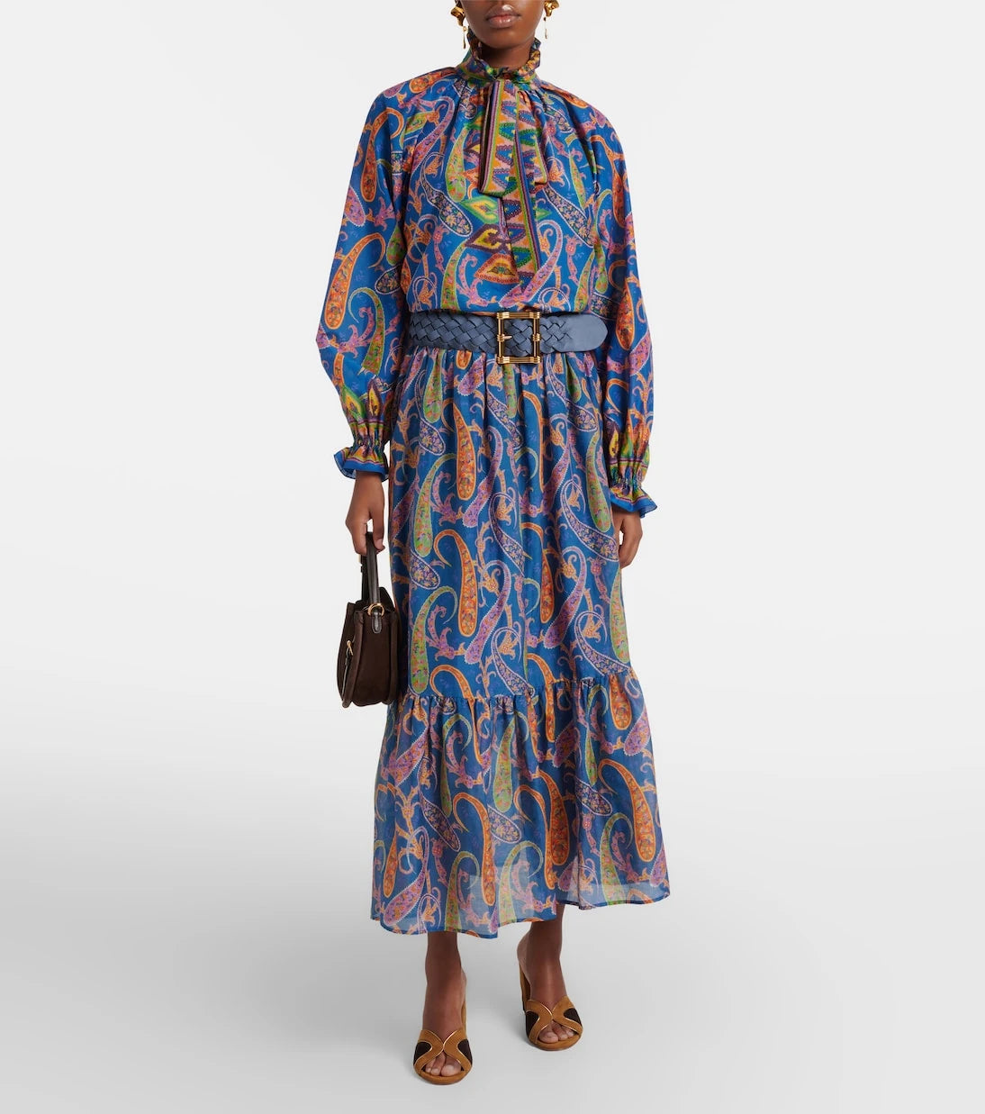 Etro - تنورة ماكسي بايسلي من القطن والحرير