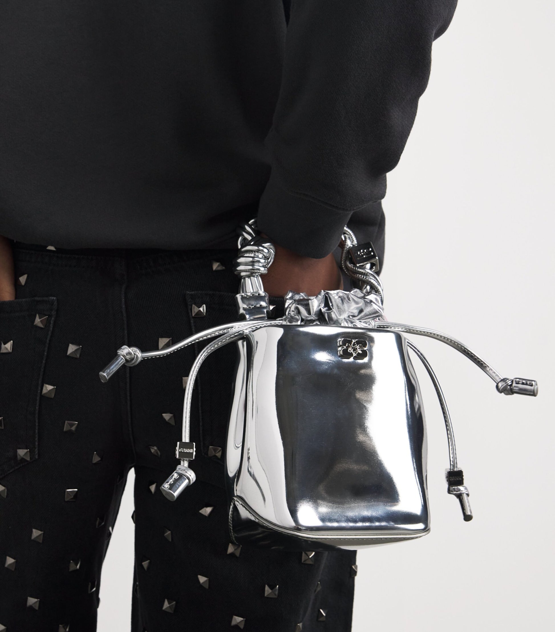 Silver Mini Bou Bucket Bag