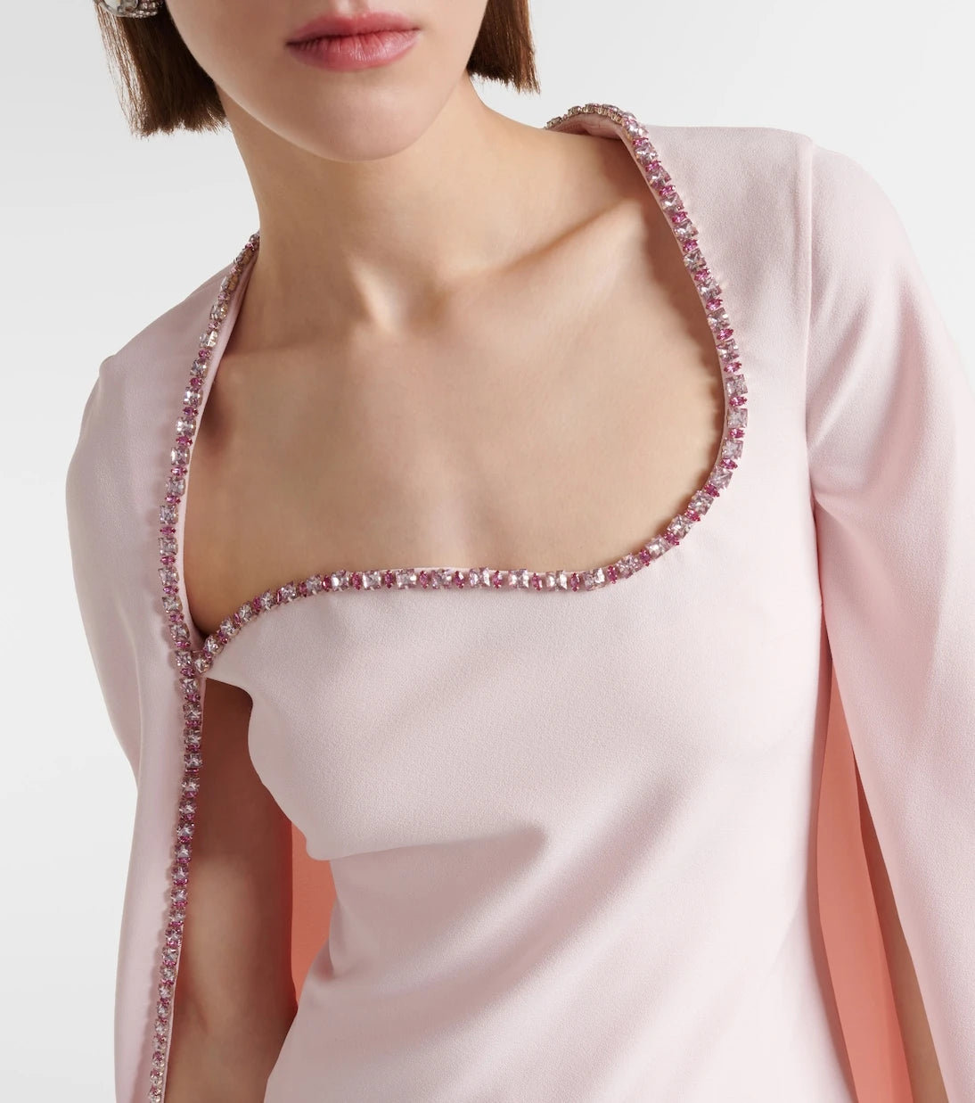 Safiyaa - Mattia caped embellished crêpe gown