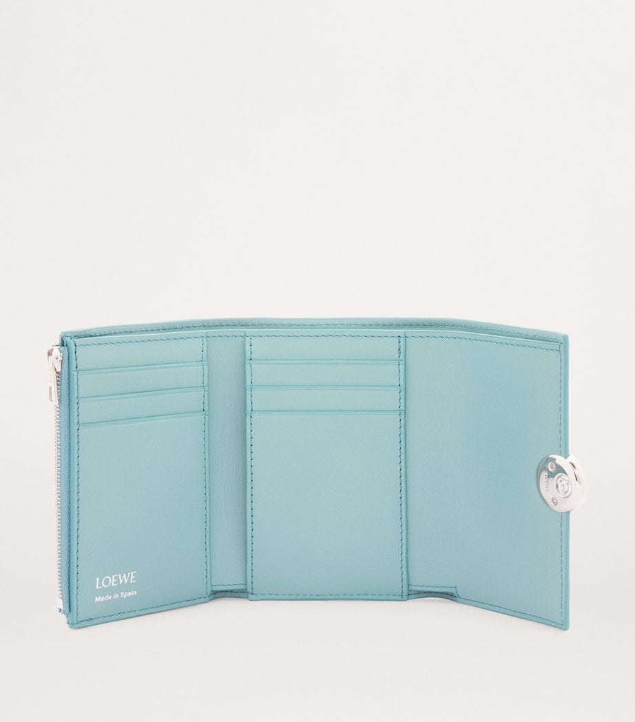 Blue Leather Vertical Pebble Wallet