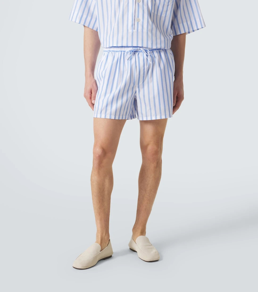 Dolce&Gabbana - Striped cotton and silk poplin shorts
