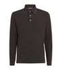 Cotton-Cashmere Long-Sleeve Polo Shirt