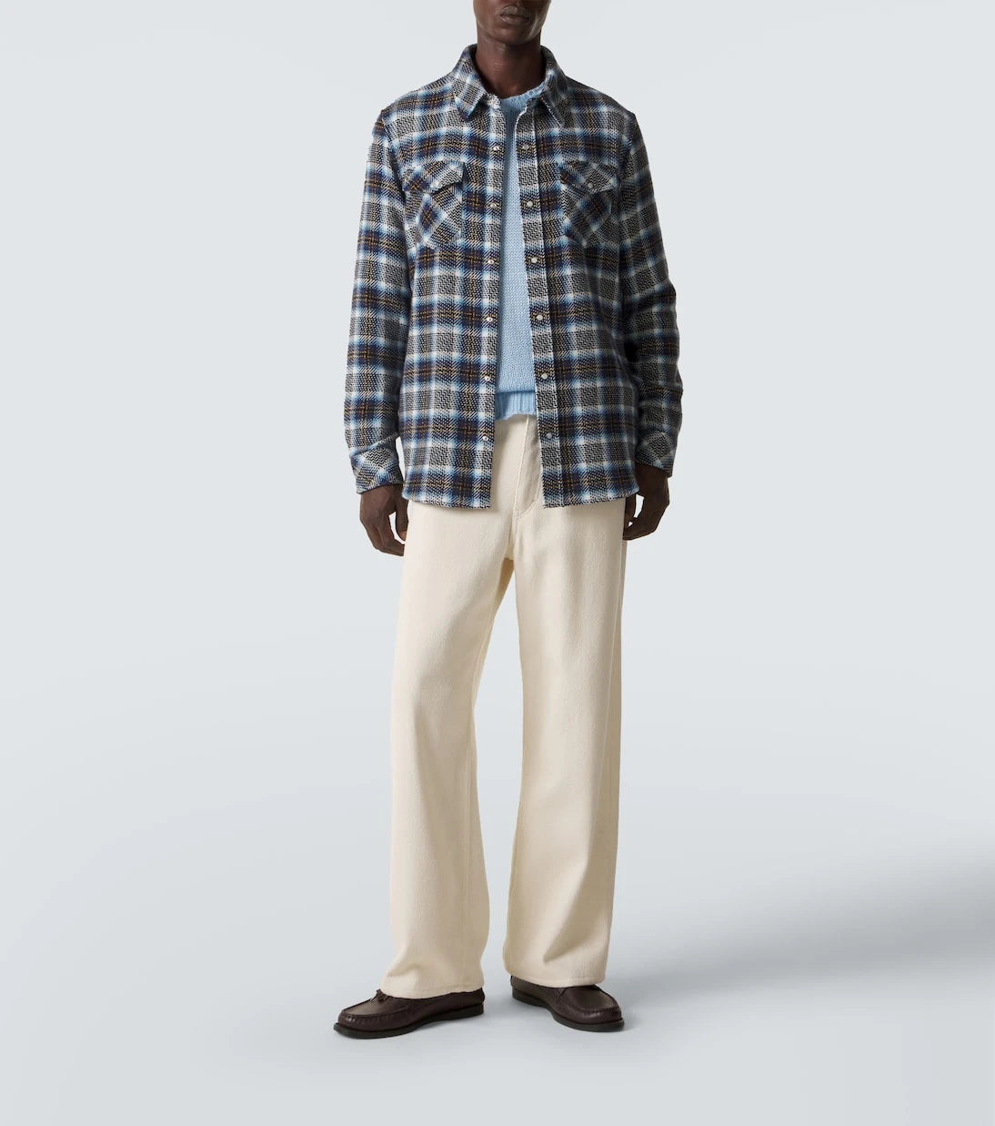 God's True Cashmere - Lightning Storm cashmere shirt with moonstone