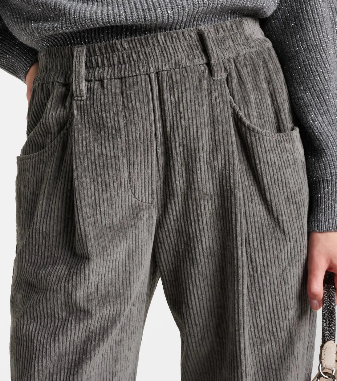 Brunello Cucinelli - بنطلون مستقيم مطوي من القطن