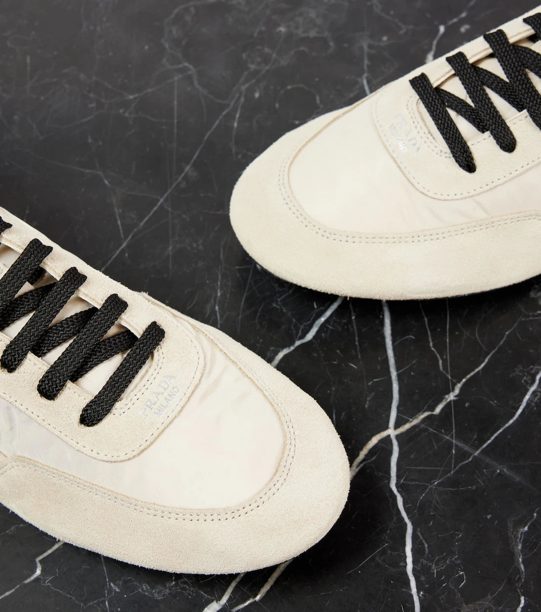 Prada - Collapse Re-Nylon suede-trimmed sneakers