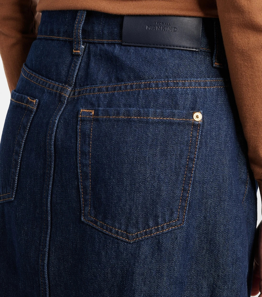 7 For All Mankind - تنورة جينز ماكسي