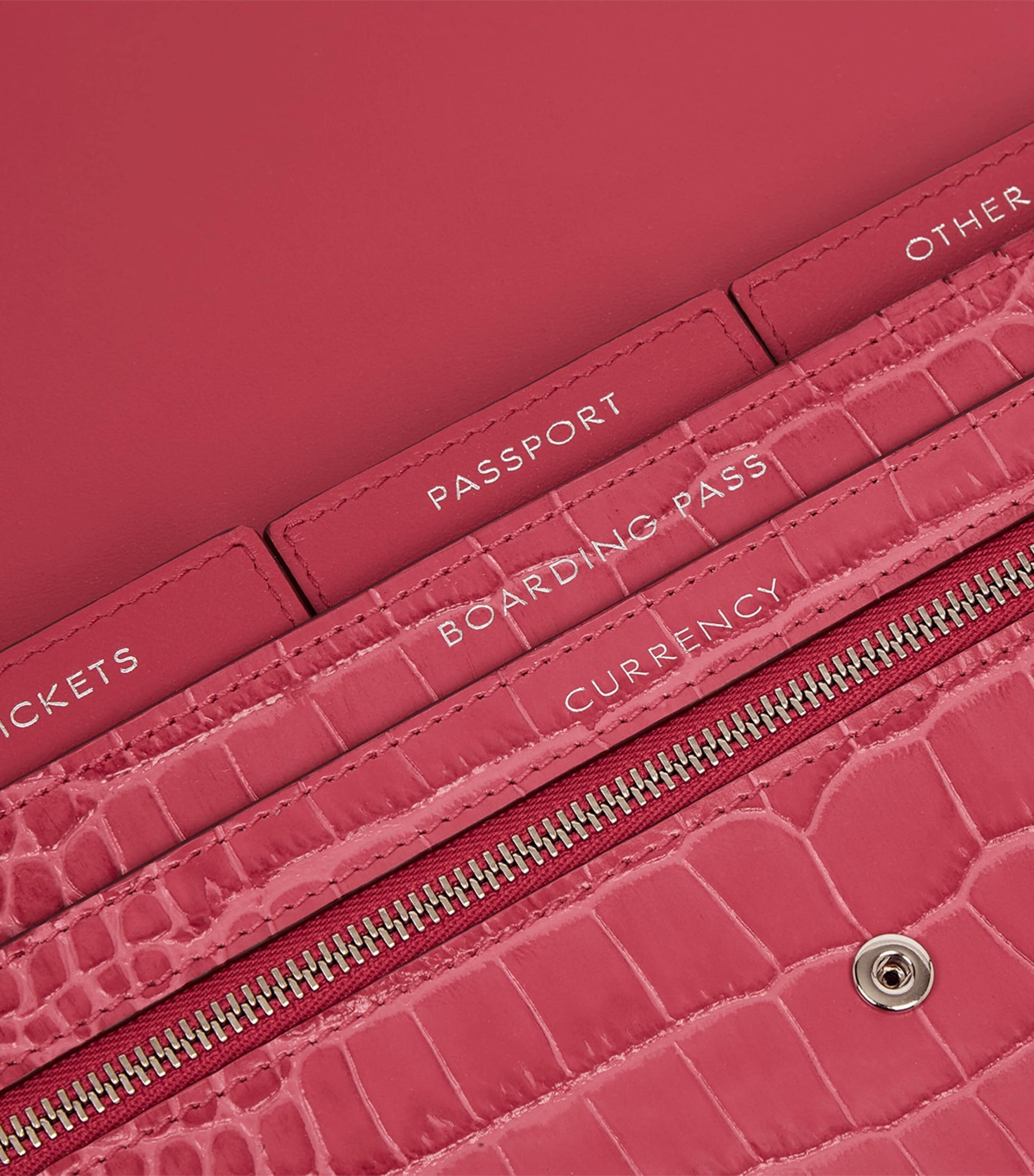 Leather Mara Marshall Travel Wallet RASPBERRY