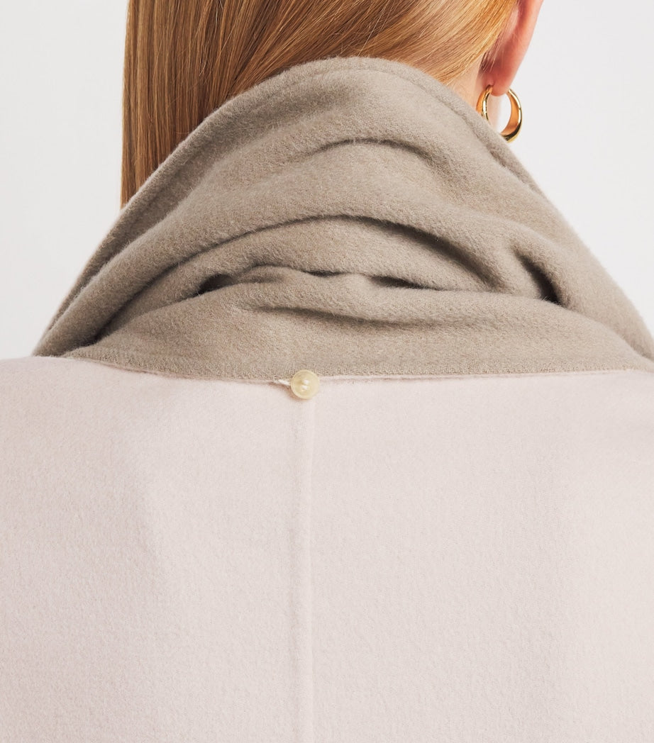 Beige Cashmere Reversible Scarf Coat