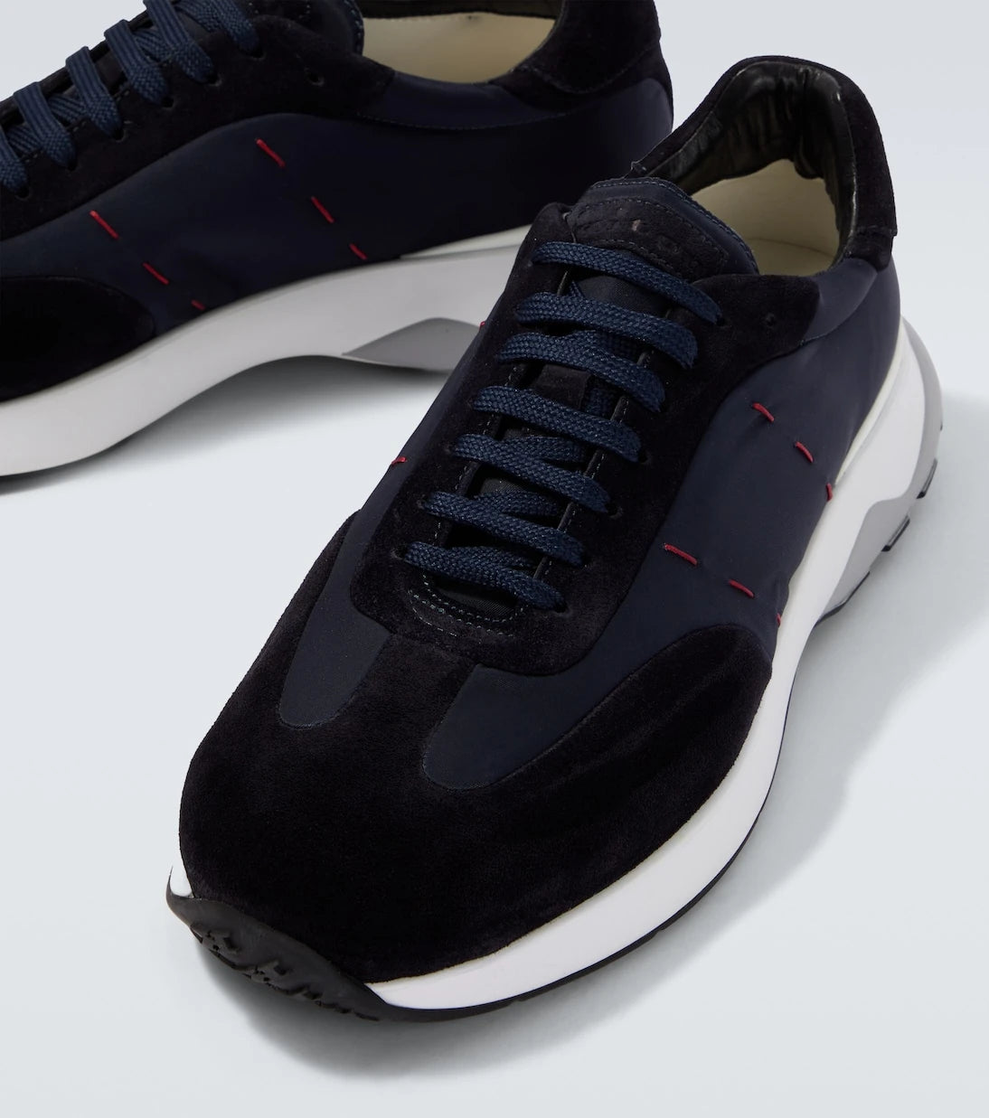 Kiton - Suede-trimmed sneakers