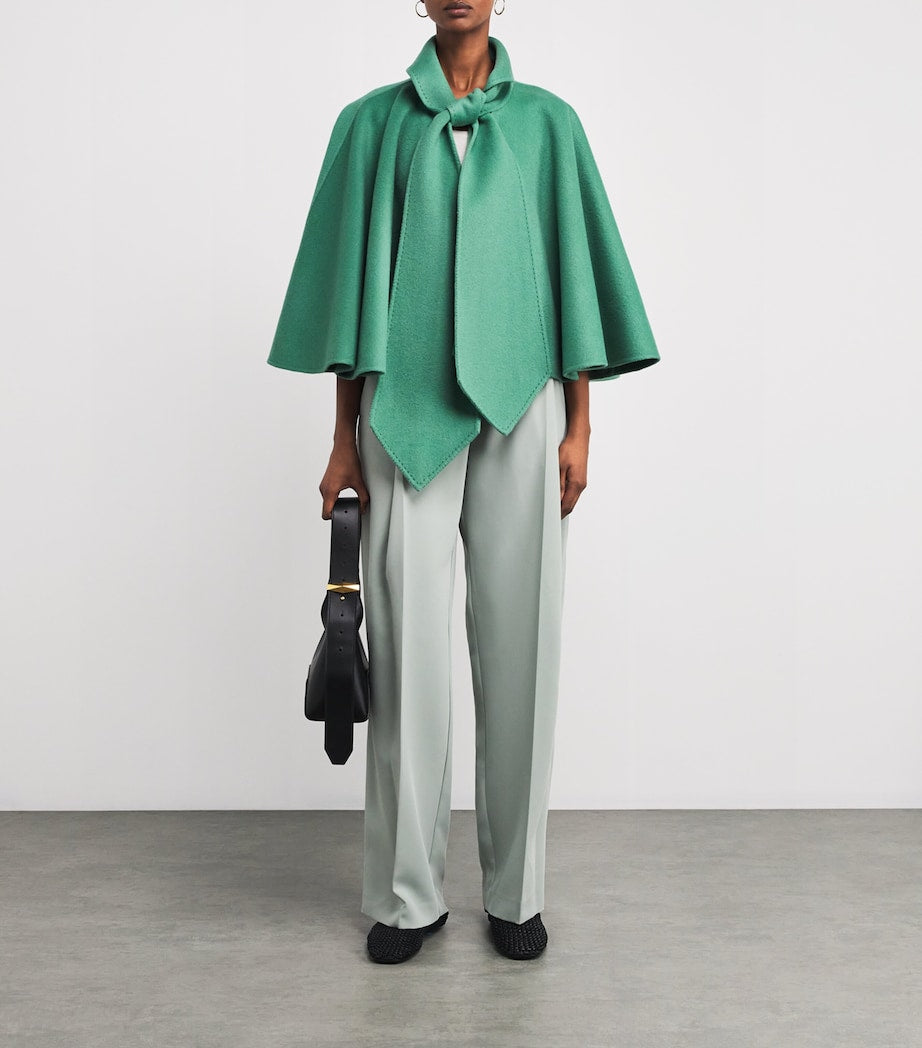Wolk Morais Green Cashmere Bagatelle Cape