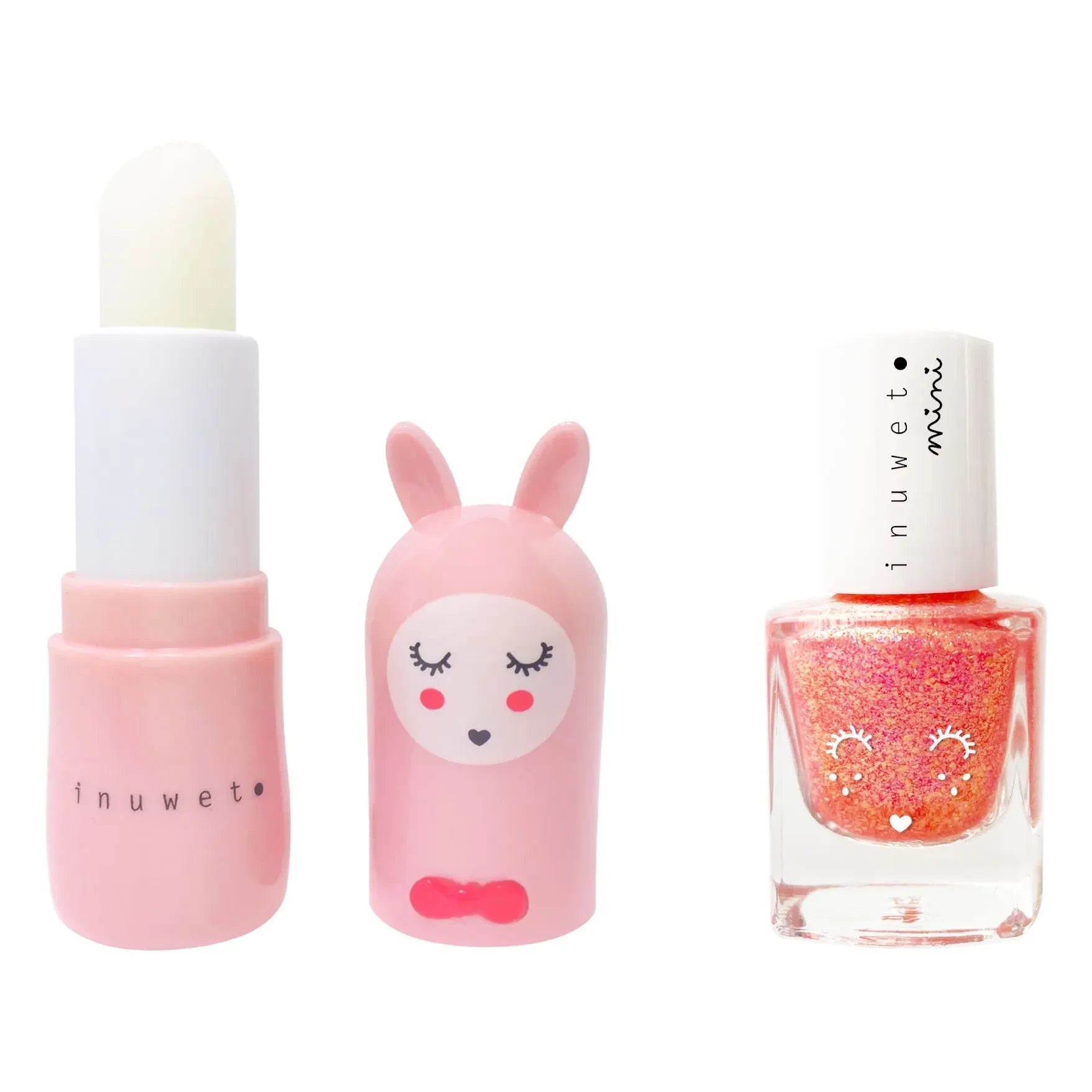 Inuwet - Strawberry lip balm and water-based varnish duo set