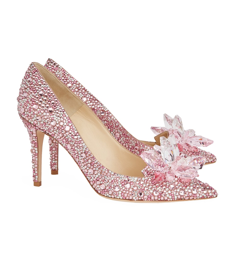 Pink Alia 85 Crystal Pumps