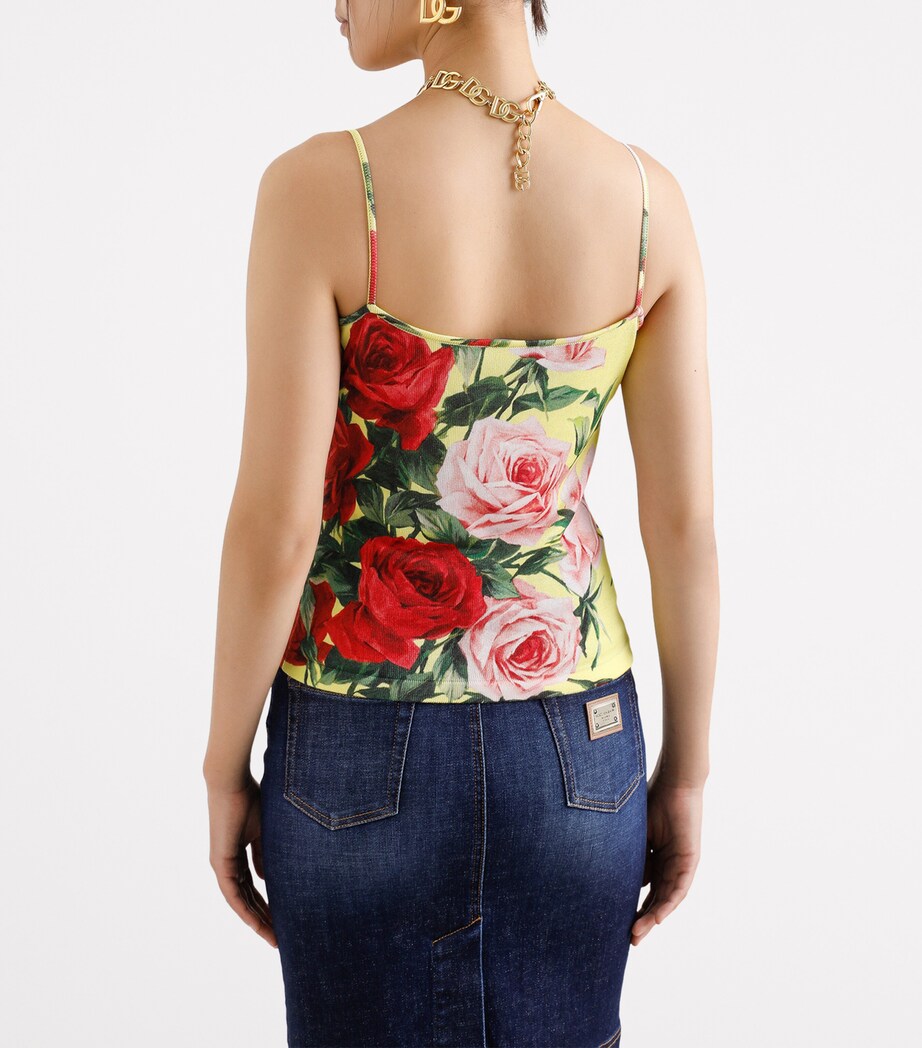 Multi Silk Floral Tank Top