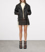 McQueen Brown Oversized Belted Leather Jacket